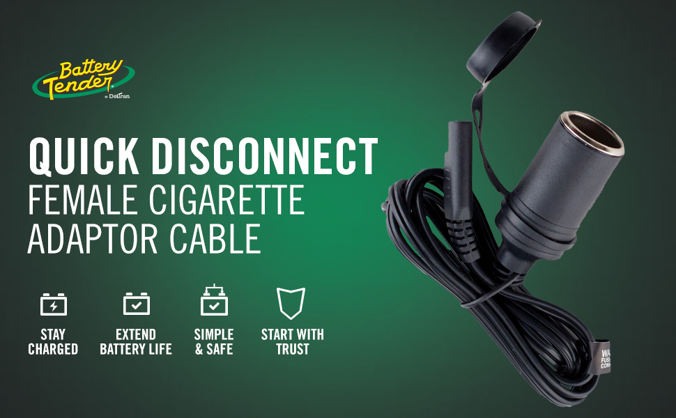 Battery Tender Female Cigarette Adapter Accessory Cable