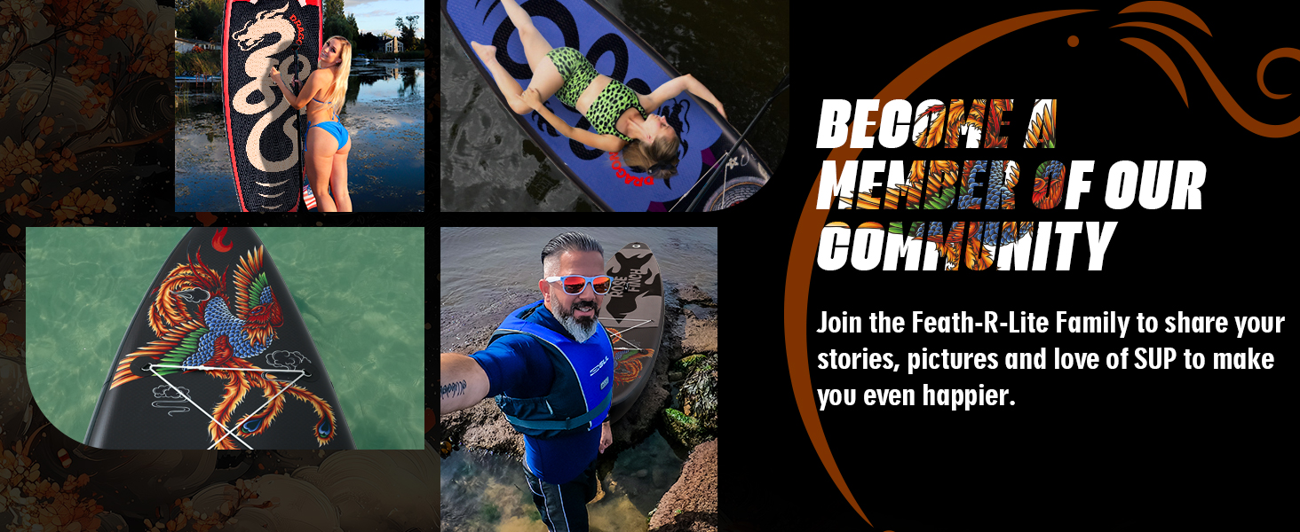a collage of photos of a man and a girl on a surfboard.