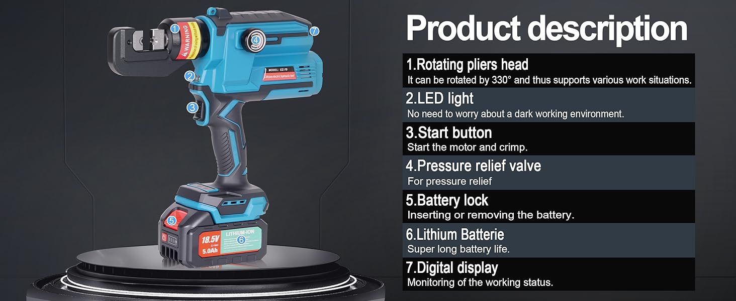 Electric Hydraulic Cable Lug Crimping Tool
