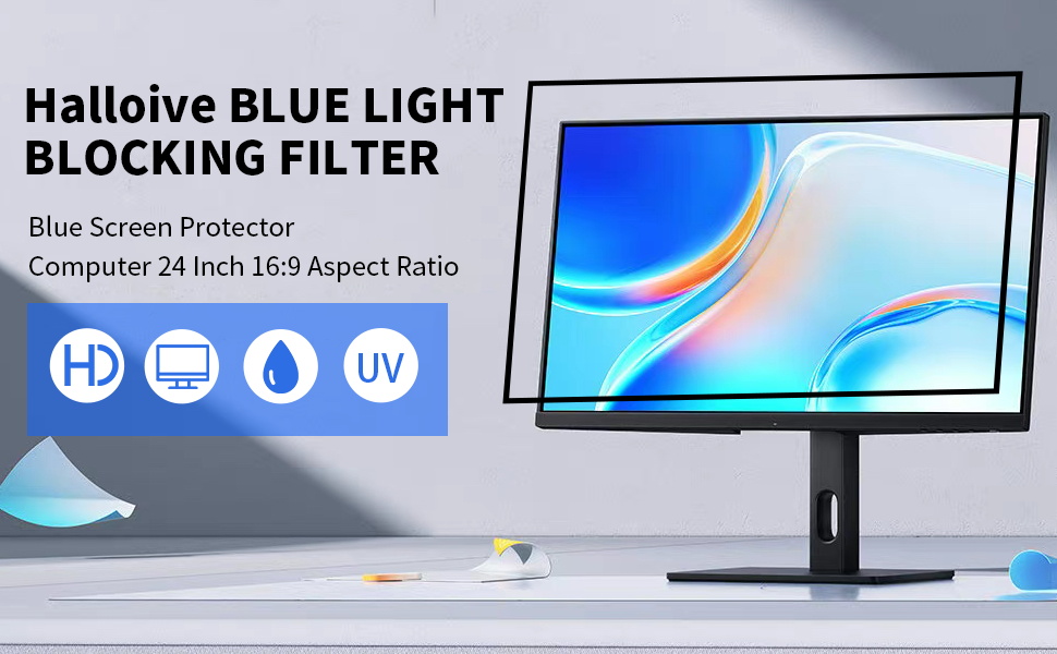 Halloive [2Pack] 27 Inch Computer Screen Protector Blue