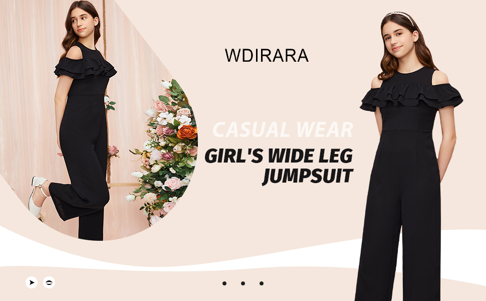 Amazon.com: WDIRARA Girl's Cold Shoulder Ruffle Trim Long