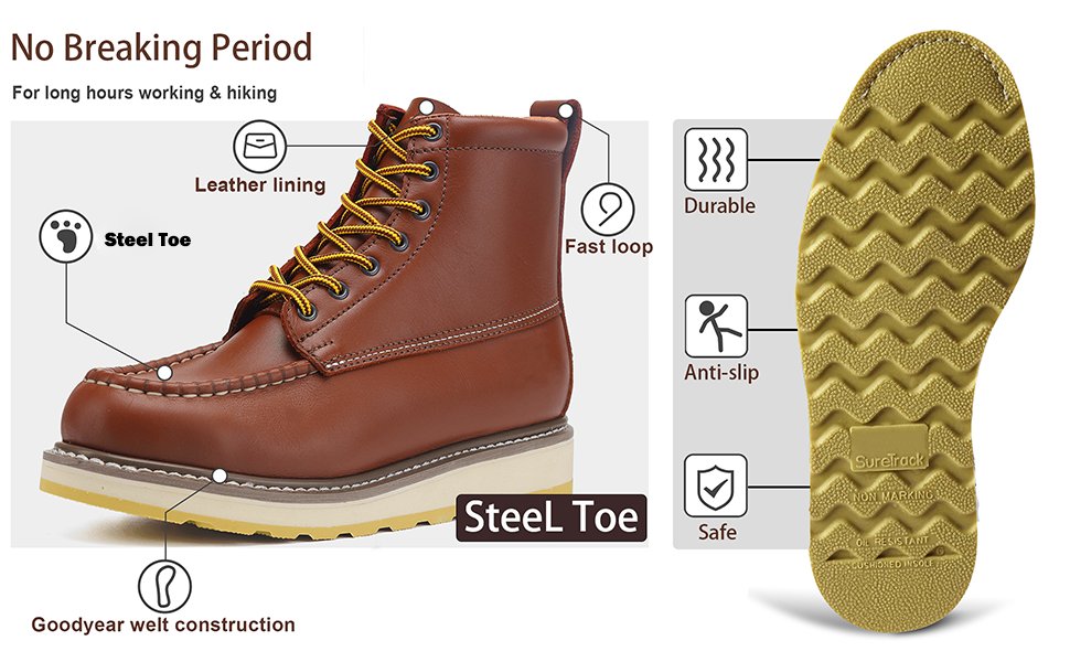 ＊ Bonpoint 6A  ＊ Amazon.com: HANDPOINT Work Boots For Men Steel Toe