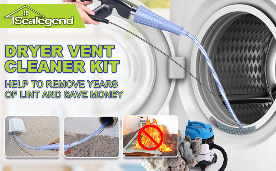 2 Pieces Dryer Vent Cleaner Kit Vacuum Hose Attachment