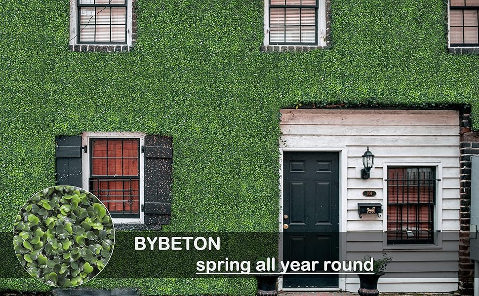 Bybeton Artificial Boxwood Grass Wall Panels,12 Pack 20"x