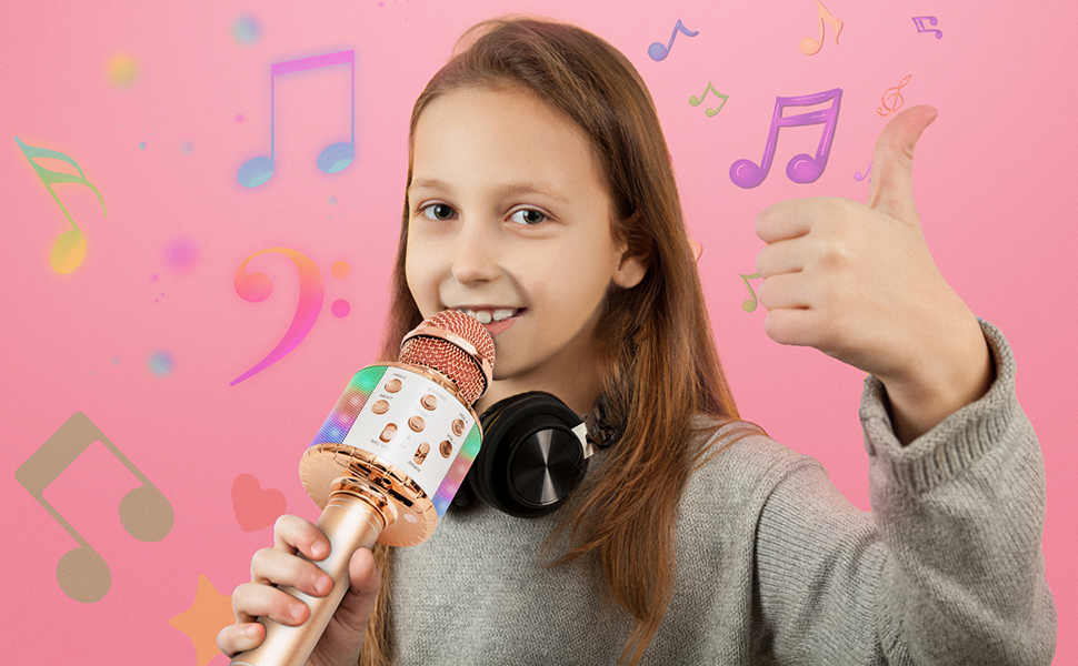 Wireless Karaoke Microphone for Kids, Bluetooth Karaoke Microphone