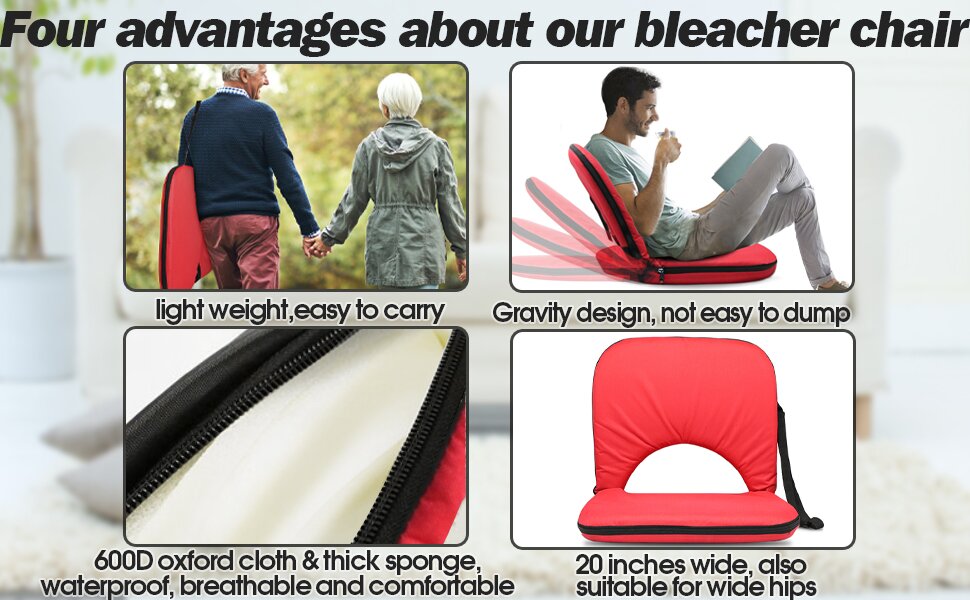 Stadium Seats Cushion for Bleachers with Strong Back