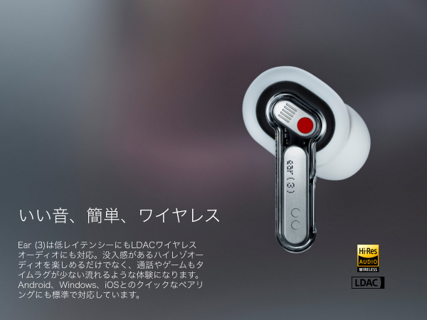 yuki  nothing ear（3） 付属品あり 外箱無し ポーチ付 Nothing Nothing Ear(3) White (ANCノイズキャンセル対応