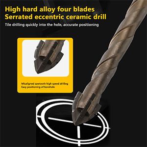 Four-edged serrated tip configuration ensures precise