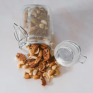 Square Glass Kitchen Storage Canister Jars, Crystal Clear Food Storage Jars With Clear Lid, Seal jar