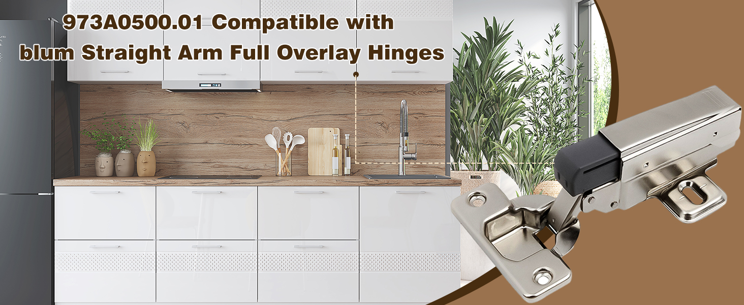 Straight Arm Full Overlay Hinge 973A0500.01 x 8，Straight Arm Hinge