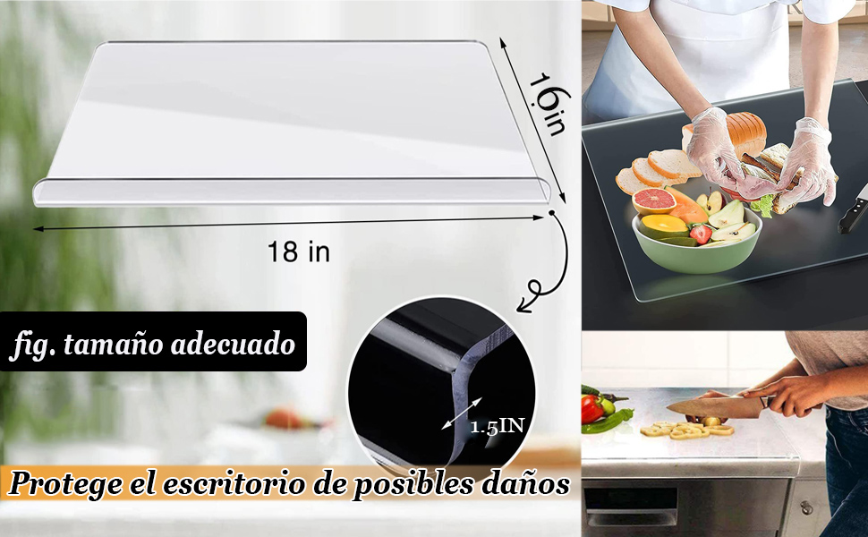 Tabla de cortar de acrílico transparente