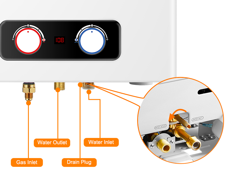 Tankless Water Heater Propane, Camplux 4.22GPM Propane Water Heater 110