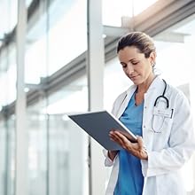 doctor holding tablet connecting to internet and wifi