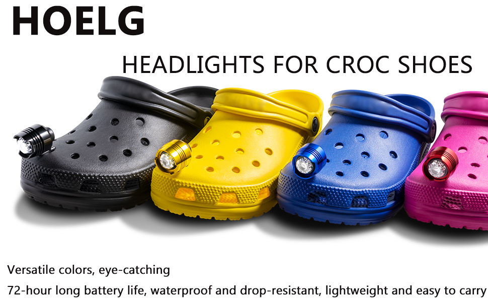Hoelg 2 Pcs Croc Lights 3 Modes Lights for Crocs,Waterproof Croc