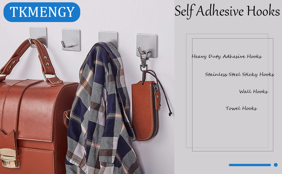 TKMENGY Self Adhesive Hooks, Stick on Hooks Holder for Tea