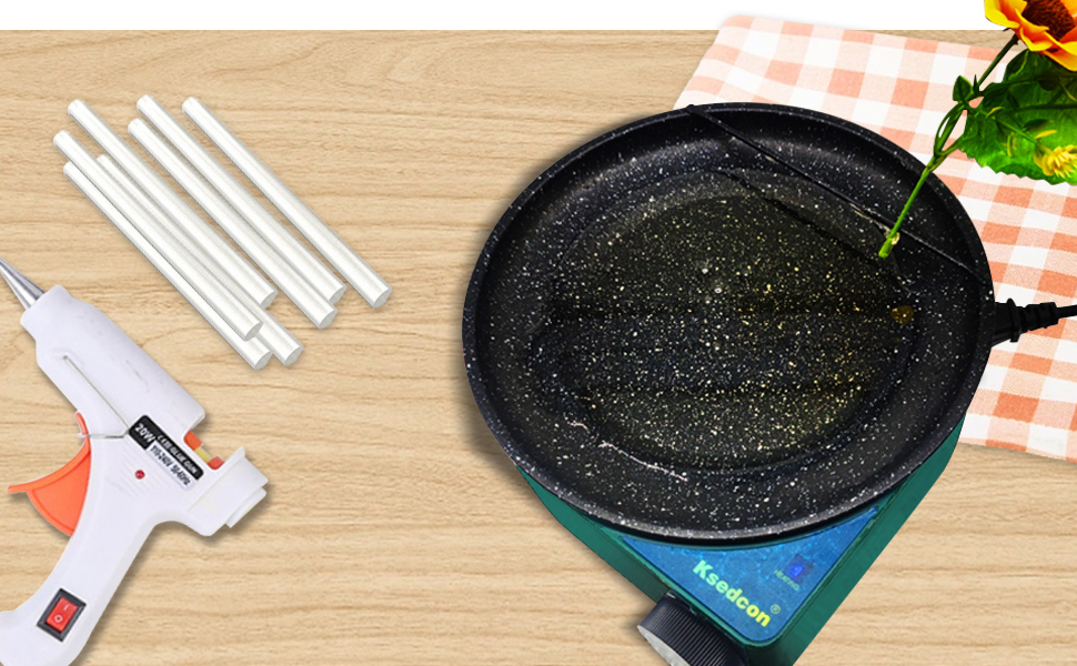 Hot Glue Gun Kit, Electric Floral Glue Dipping Pot or