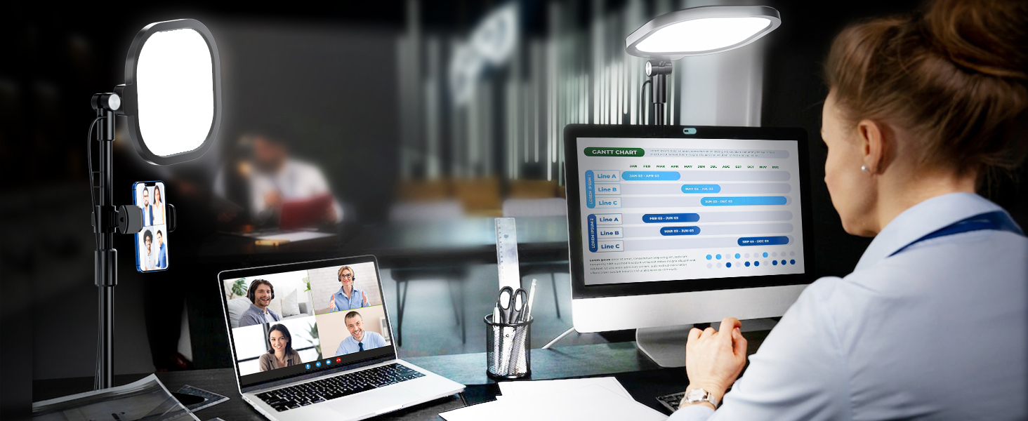 LitONES Desktop Video Conference Lights for Zoom Meetings,Computer Desk ...