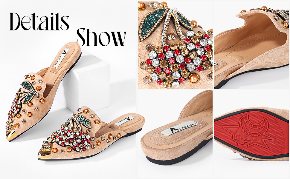 studded flats for women