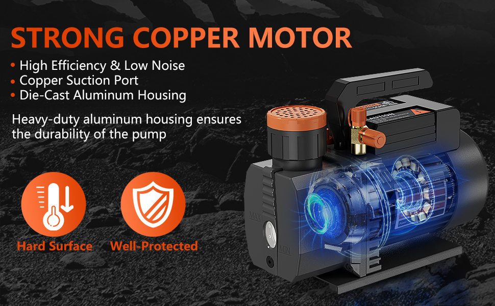 POADTOR 5CFM Vacuum Pump, 1Stage HVAC Vacuum Pump, 1/2HP