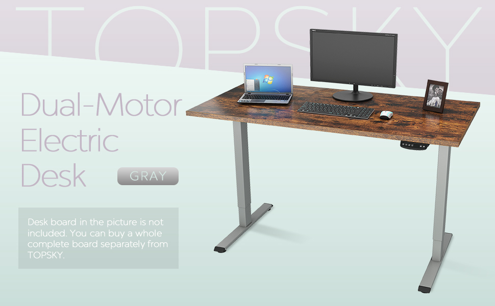 TOPSKY Dual Motor Electric Adjustable Standing Computer Desk for Home