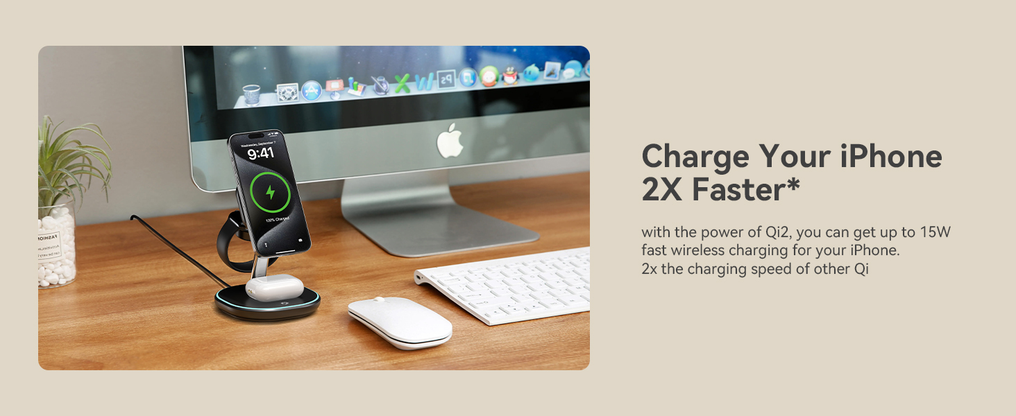 Qi2 3 in 1 Wireless Charging Station,