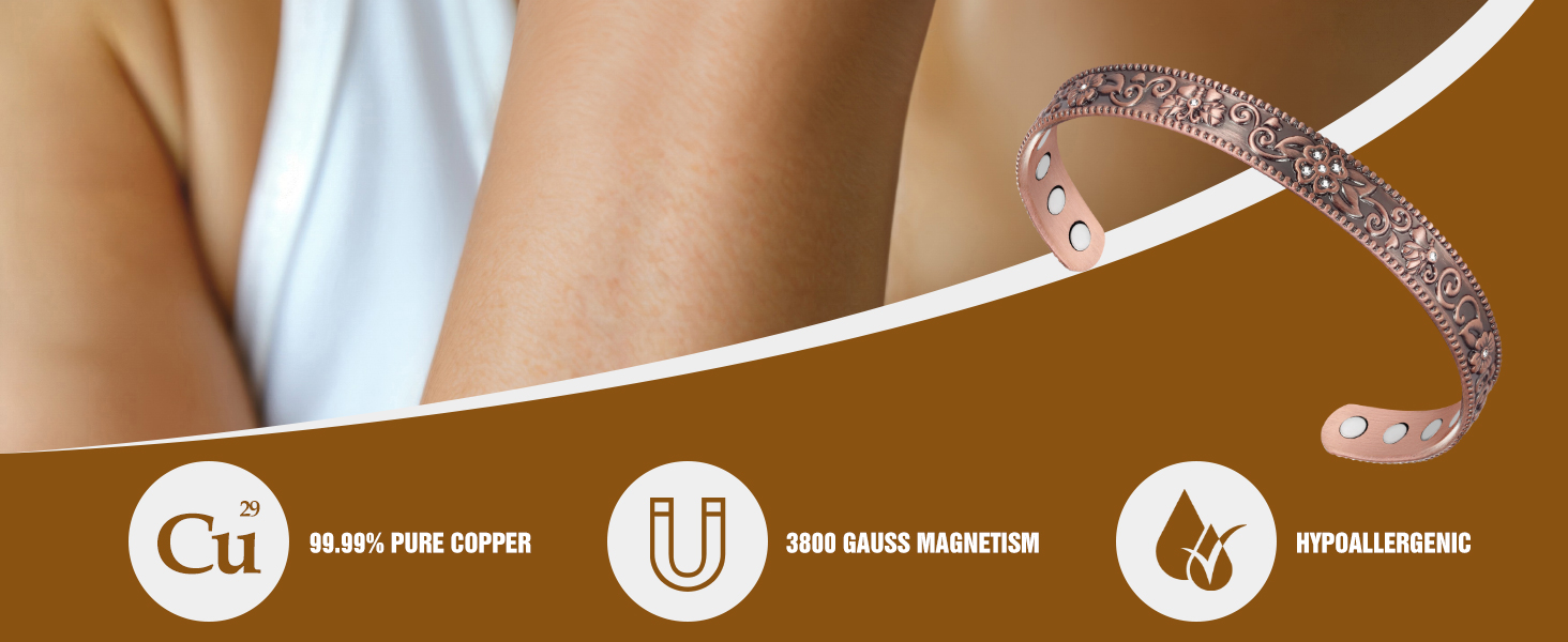 Pulsera de cobre para mujer