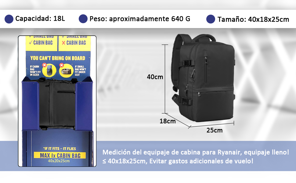 Saco de cabine para a Ryanair