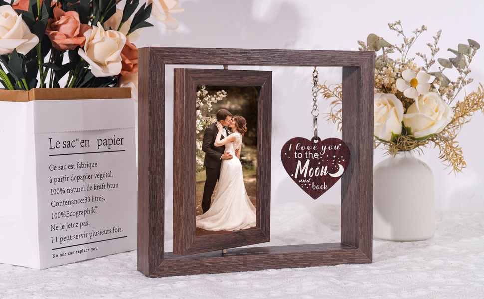 Boiveco Rotating Romantic Couples Picture Frame 4x6