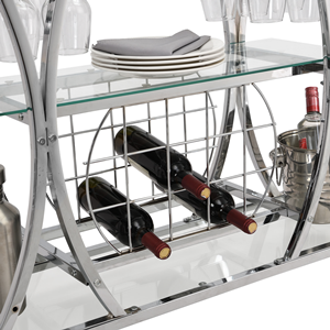 bar cart with wine rack