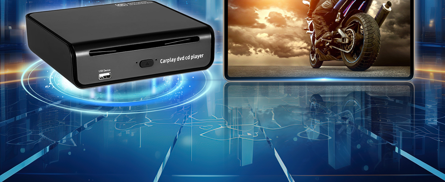 FBINSE CarPlay CD Player with Wireless CarPlay Android Auto