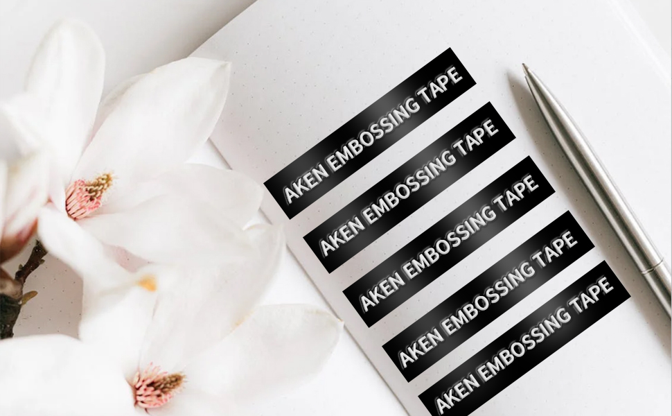 AKen 5Pk Aken Embossing Label Tape Compatible with Dymo