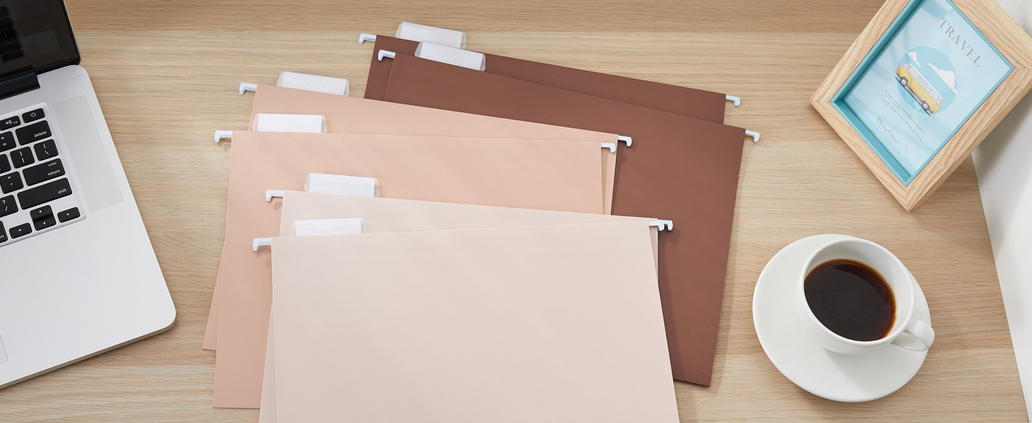 Y YOMA 6 Pack Gradient Hanging File Folders Letter Size