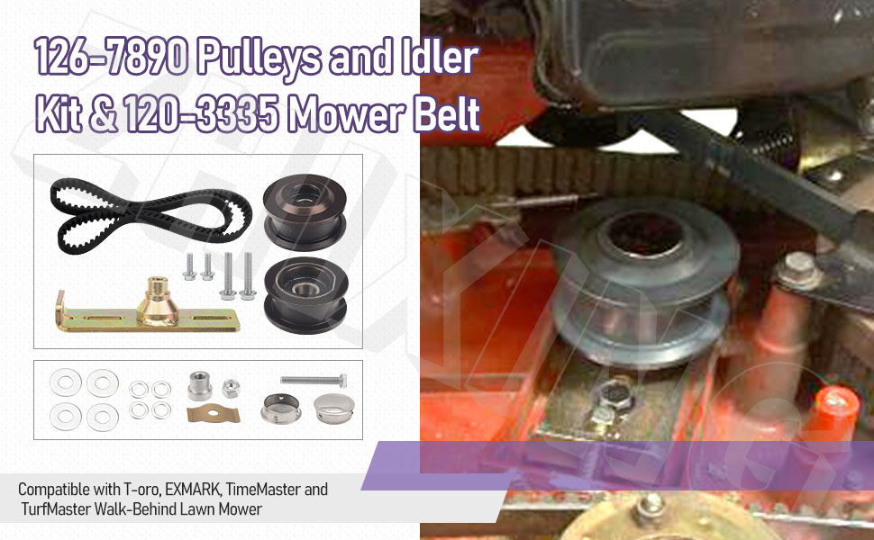 1267890 Pulleys/Idler Kit & Mower Belt Compatible with