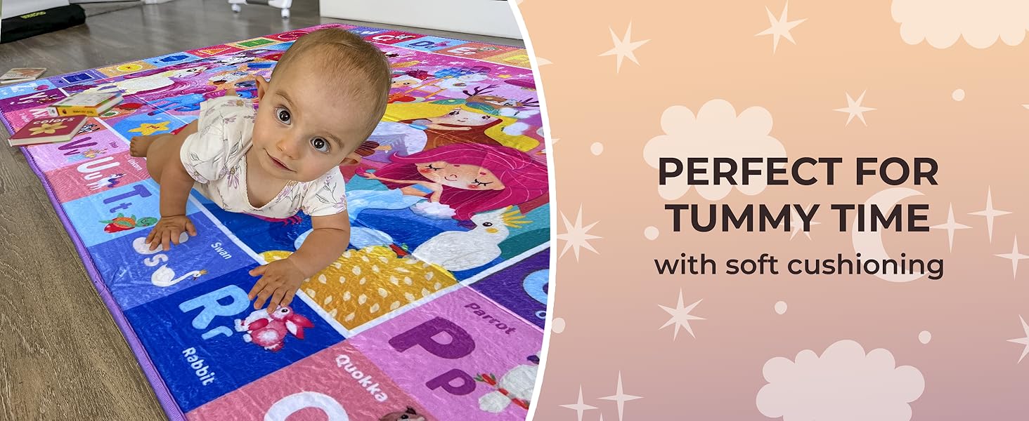 QUOKKA Baby Play Mat for Floor - Super Soft Plush Surface ABC Playmat for Toddlers & Infants