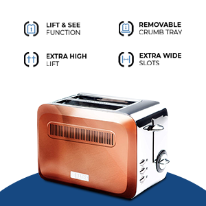 Haden Boston Copper Pyramid 2-Slice Toaster