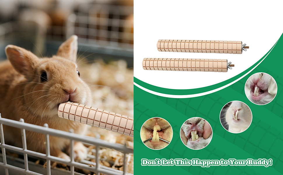 Guinea Pig Toys, 2 Pack Wooden Chew Toys for Small Animals, Rabbit Toys for Bunnies Boredom