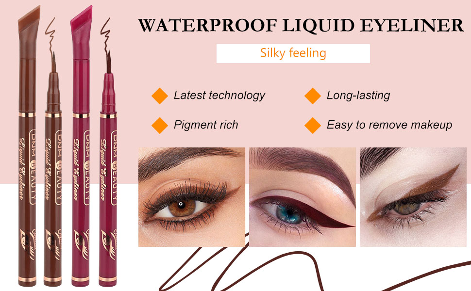 2Pcs Dark Light Brown Liquid Wing Eyeliner Colorful Pen Set