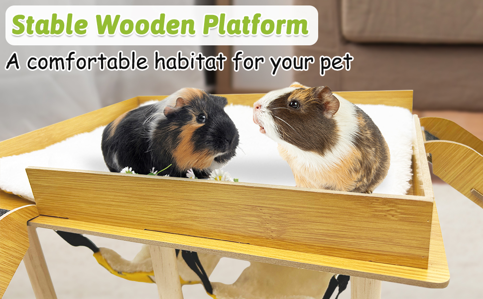 kathson Guinea Pig Castle Hideout Natural Wooden Small