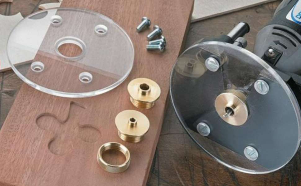 Fafeicy 11Pcs/Set Router Guide Kit, Messing Router Template Guide Kit