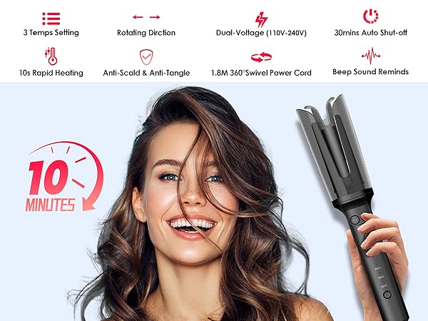 Amazon.com: LA MAESII Automatic Rotating Curling Iron, Hair Curler