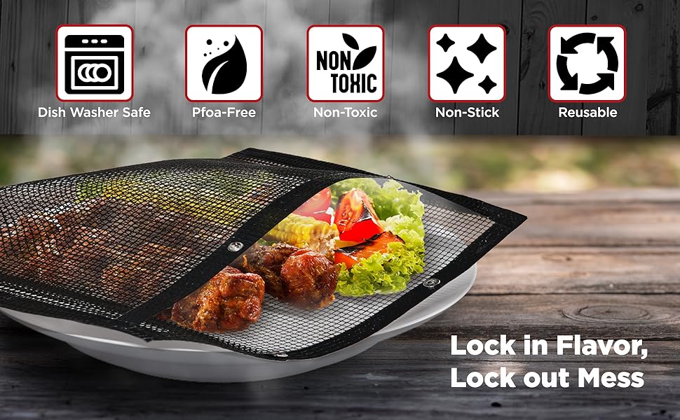 tools cooking bags grill accessories bbq must haves electric grill non stick Nonstick Grilling bag