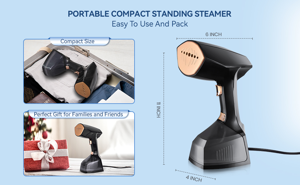 Steamer for Clothes 1800W with 3 Steam Rate, VOUTOORO LCD Display Iron & Steamer 2-in-1