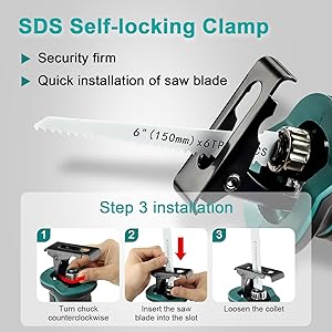 Scie Sabre Sans Fil, STANEW 18V Scie Sabre Avec 2,0Ah Batterie, Scie Electrique Vitesses Réglables 0-3000 SPM, Changement De Lame Sans Outil 14 Changement de lame sans outil