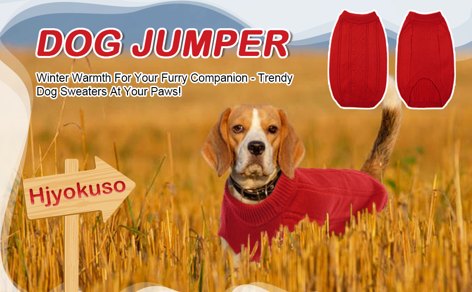 Hjyokuso Dog Jumper for Small Medium Large Dogs, Dog Pullover Sweater