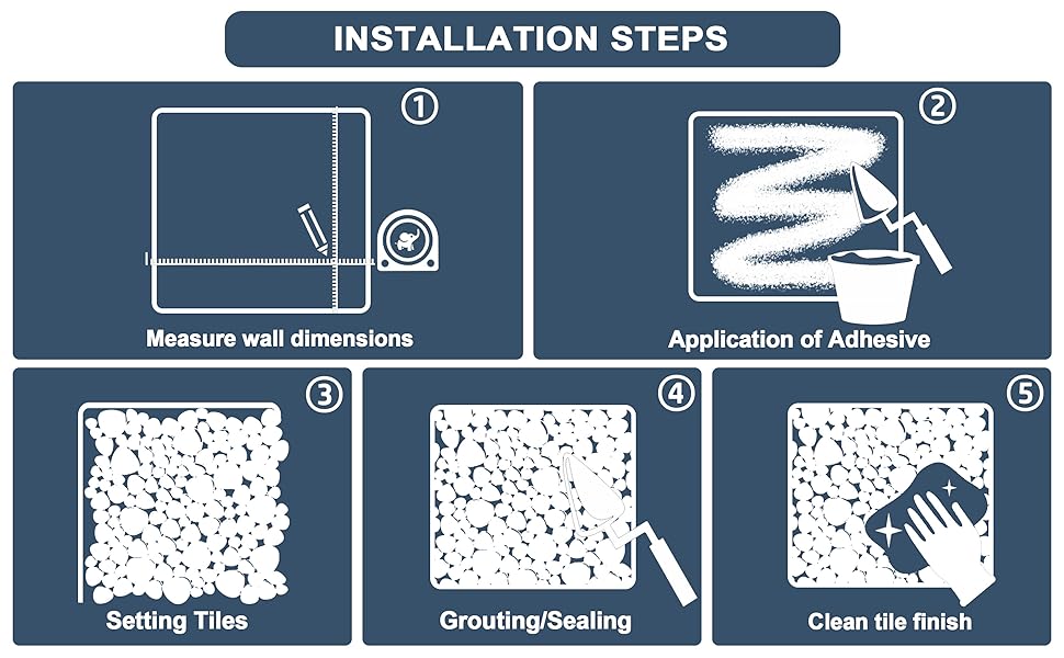 porcelain pebble mosaic tile installation guide