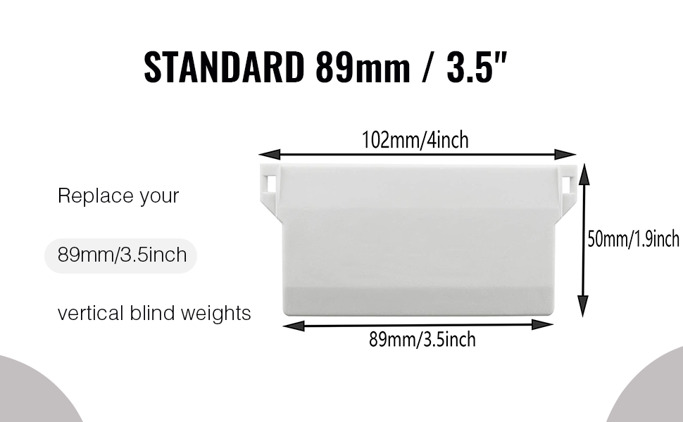 HeavyDuty Vertical Blind Weights Set of 20 89mm, 3.5 inches Replacement of vertical