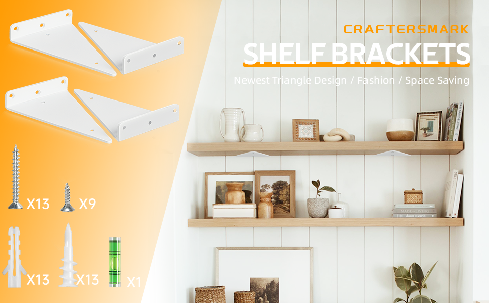 Shelf Brackets 8 inch Heavy Duty & Extra Thick Corner