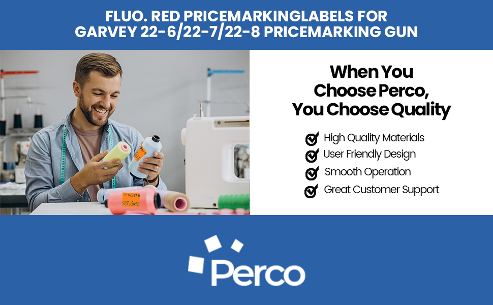 2212 Fluo. Red pricemarking Labels for Garvey