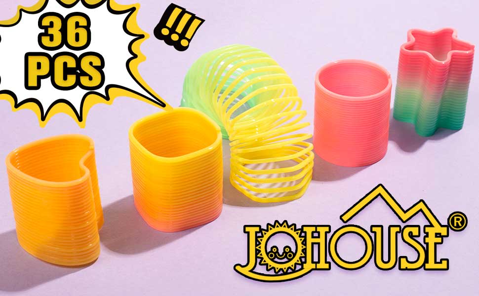 JOHOUSE Mini Magic Springs, 36PCS Rainbow Platic Coil