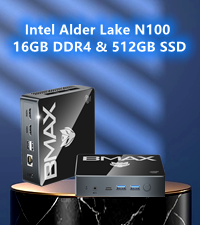 BMAX Mini PC N100 16GB RAM/512GB SSD 12TH Intel Alderlake-N